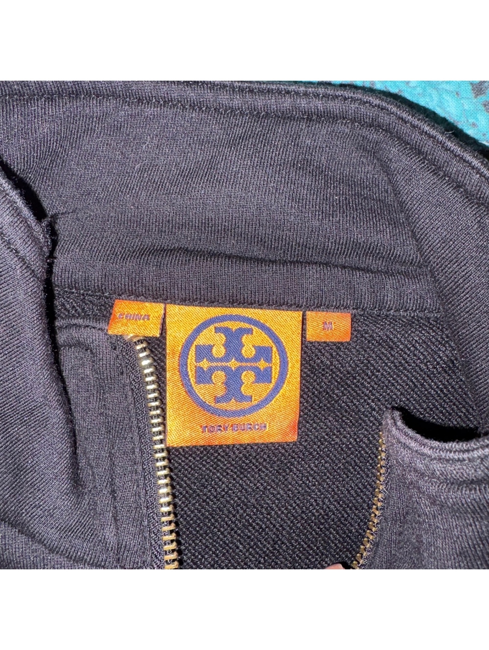 Tory Burch $190 Black Zip-Up Jacket with Gold Button Details, Woman’s  Size M - Picture 2 of 9